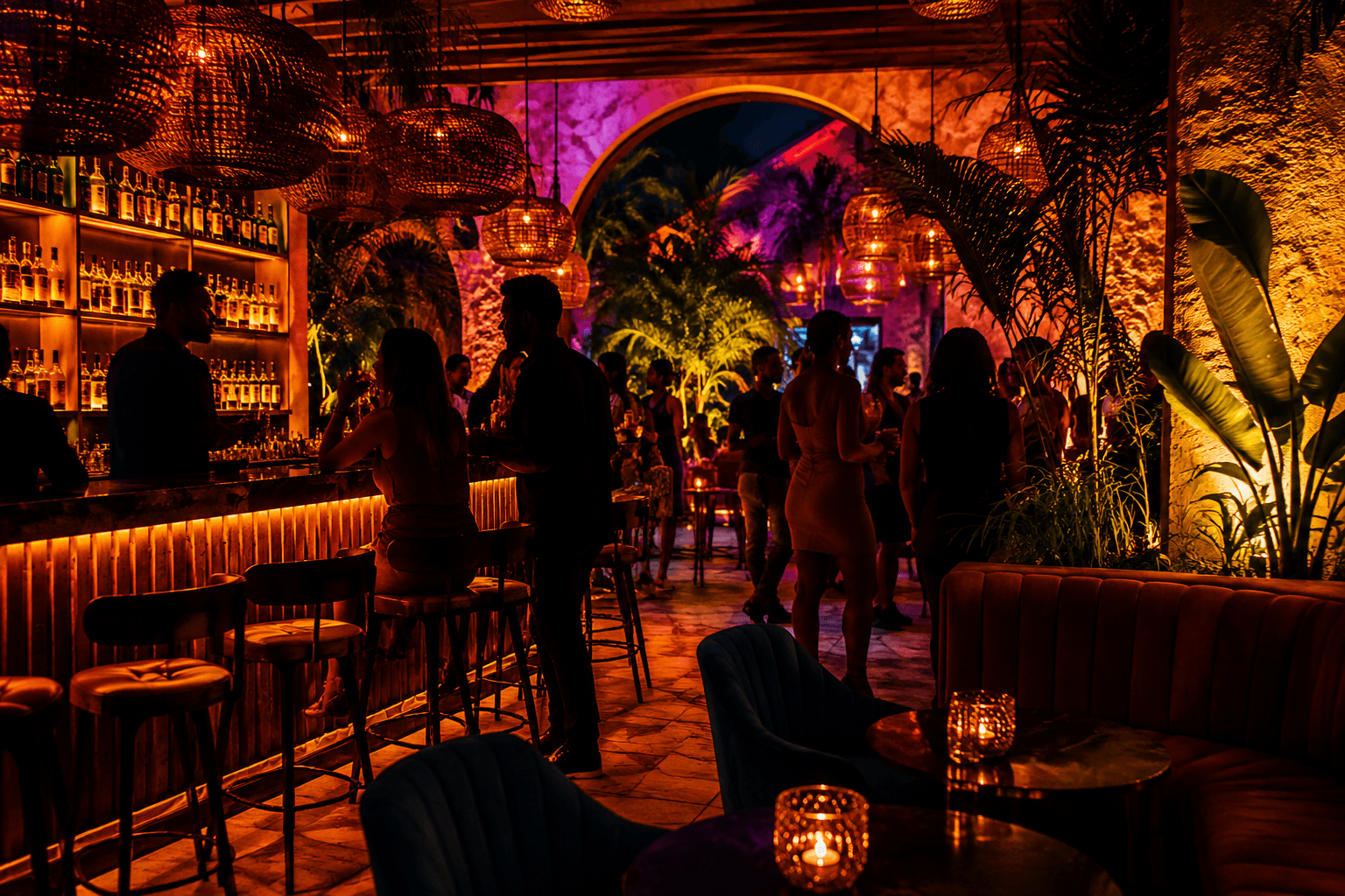 Ambiente de vida nocturna dominicana