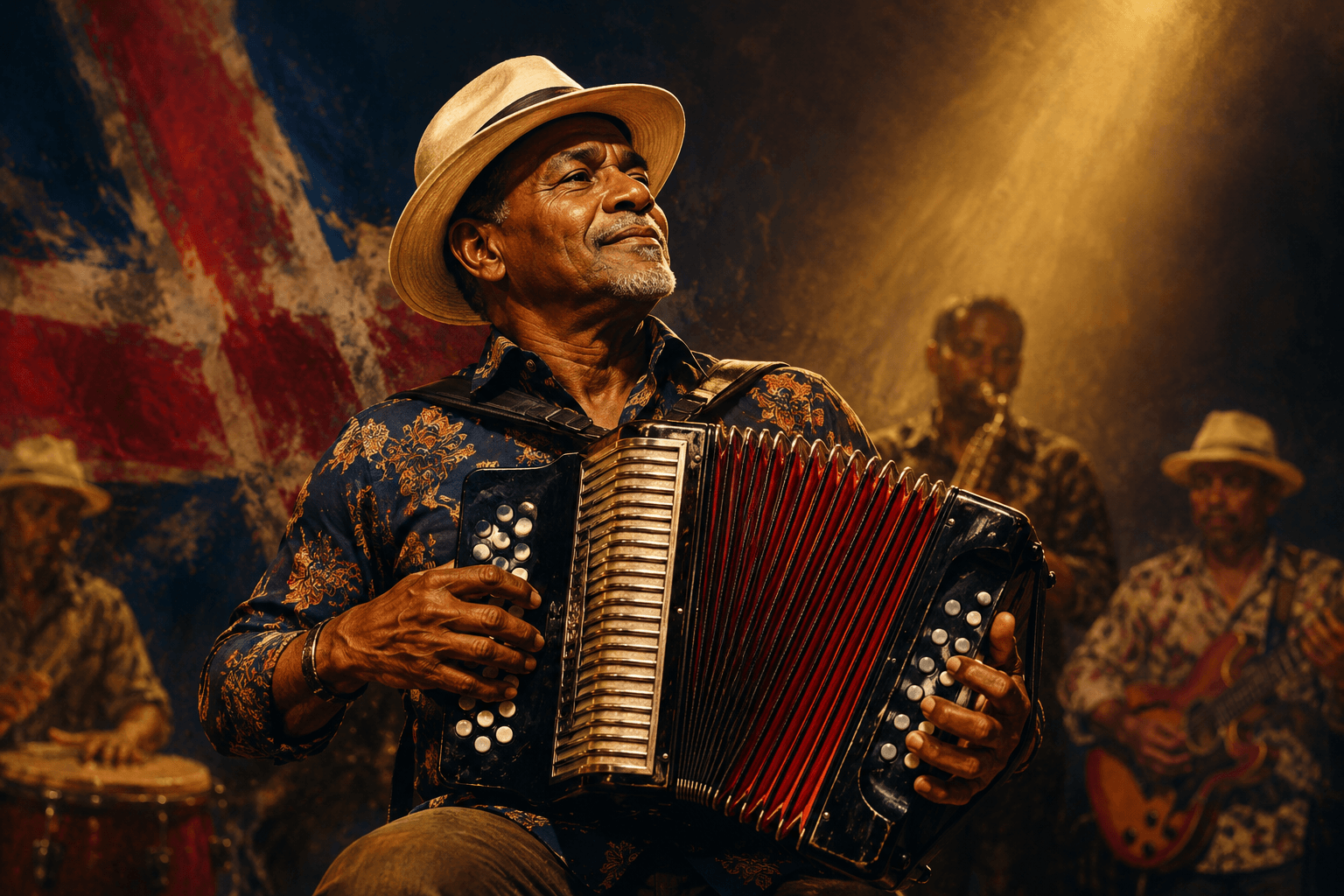 WSD editorial artwork depicting Agapito Pascual in a performance setting.